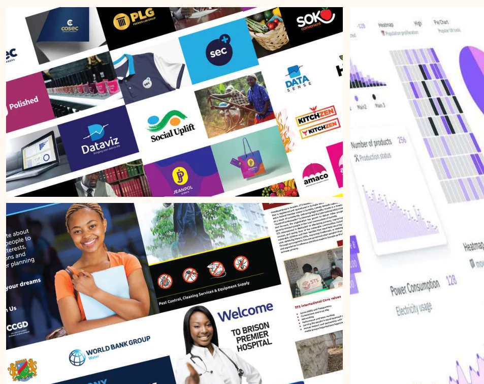 Logos, brand applications and campaign graphics for private-sector clients