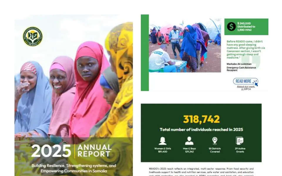 READO 2025 annual report cover and results page