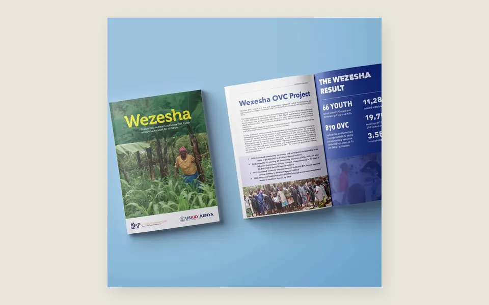 Wezesha booklet cover and inside spread