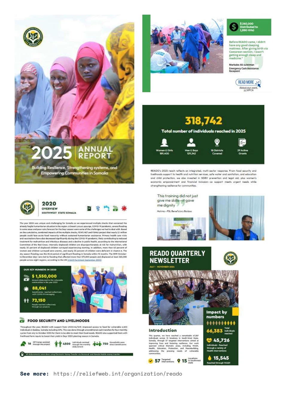 READO annual report and communications materials