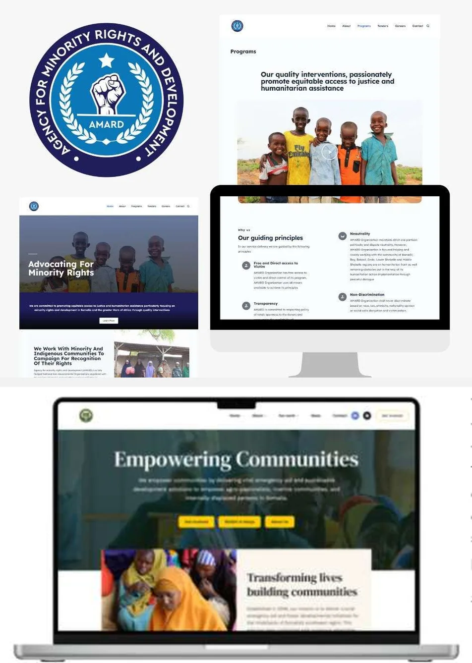 AMARD and READO websites shown on desktop and laptop screens